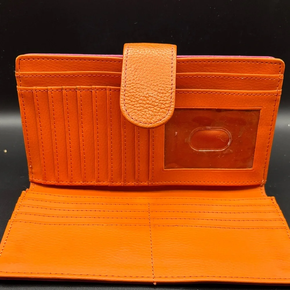 Elegant Pink and Orange Women's Wallet - Picture 4 of 5